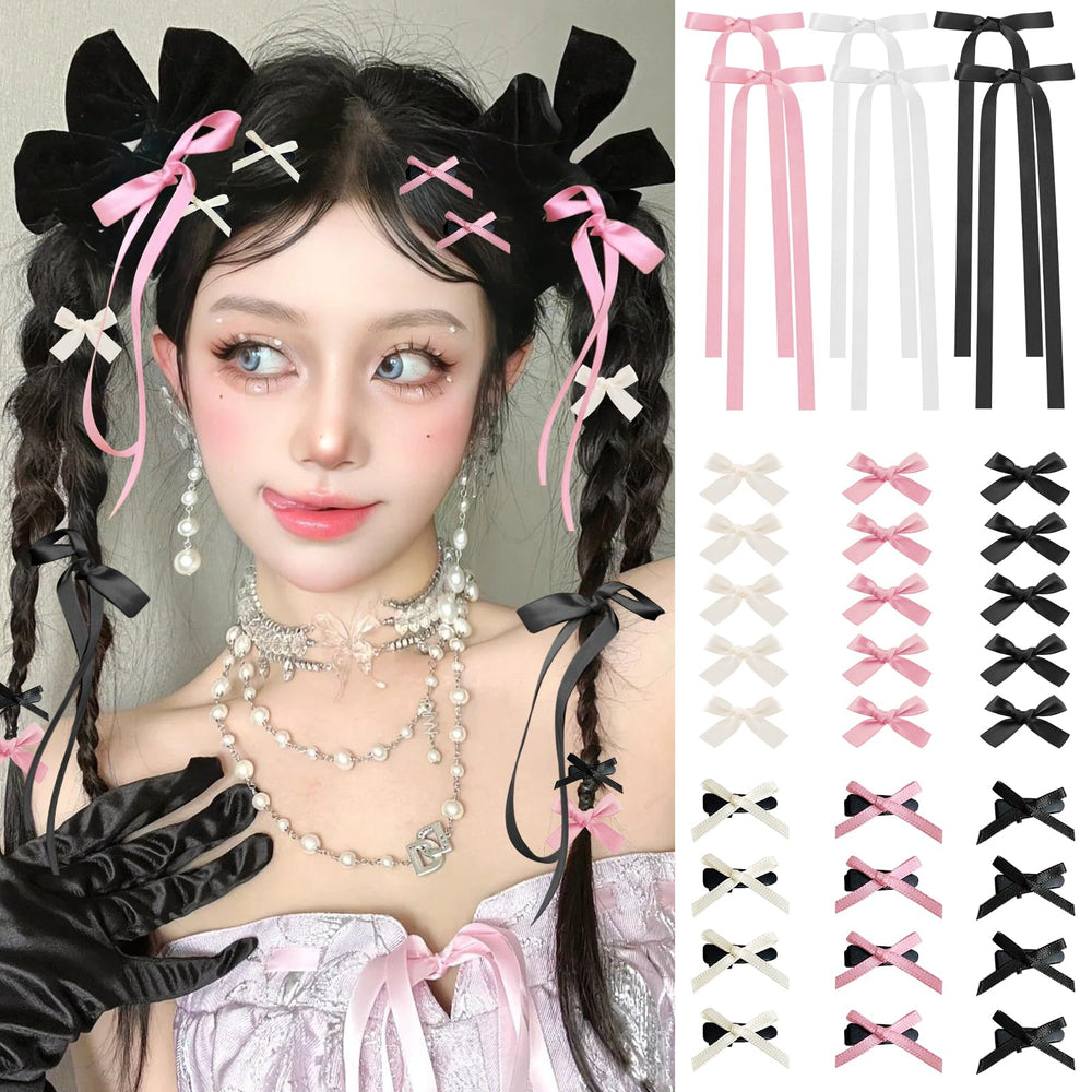 SAOROPEB white 1.57 inch mini bow clip adds cute detail to any hairstyle