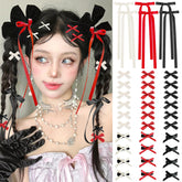 SAOROPEB mini hair bows pack in black, white, and red for versatile outfits.