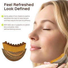 Saparay dual-function gua sha bristles soothe facial muscles and lift.