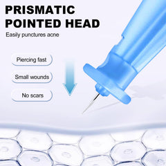 Sarini needle with protective cap reduces cross-contamination risk during use.