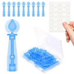 Sarini sterile pimple needles with protective cap for precise at-home blemish care.