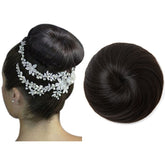 SARLA black brown hair bun extension for a secure, natural-looking updo.