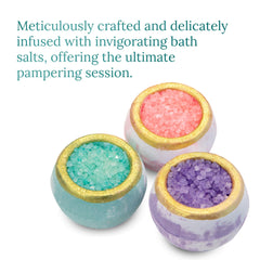 Satavi Naturals nourishing bath salts closeup ready to soften skin