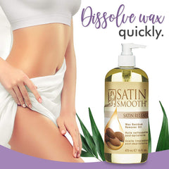 Satin Smooth Satin Release oil on skin for easy wax residue removal.