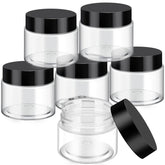 SATINIOR six-pack 3 oz jars with wide-mouth lids for easy filling and quick content ID.