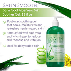SATIN SMOOTH Aloe Vera Gel textura refrescante que calma irritación post depilación.