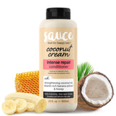 SAUCE BEAUTY Acondicionador Crema de Coco: botella en estante para cabello suave