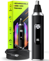 Savilab nose hair trimmer front view highlighting compact on the go design