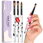SAVILAND 3-piece acrylic brush set with sizes 8, 10, 14 for precise nail extensions.