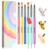 SAVILAND 6Pcs Nail Art Brushes Set ready for DIY manicure and precise detail