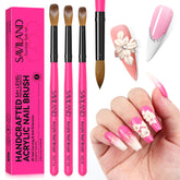 SAVILAND acrylic nail brush set with sizes 8, 10, and 14 for versatile powder application.