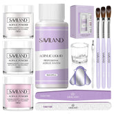 SAVILAND powders in white, pink, and clear for natural-looking at-home nails.