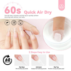 SAVILAND liquido dip: base, activador y capa superior para acabado rapido sin lampara.