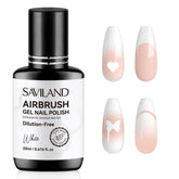 Esmalte gel aerográfico SAVILAND blanco 20 ml para acabado suave y uniforme.