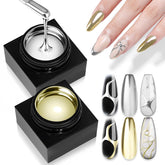 Esmalte gel metálico plateado de SAVILAND para acabado espejo y durabilidad en uñas.