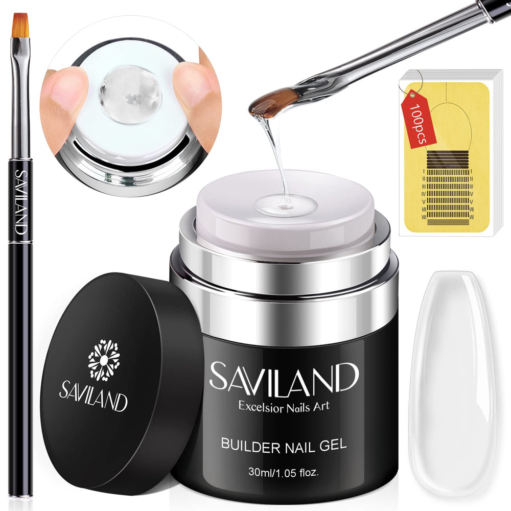 Gel builder de 30 ml claro de SAVILAND para uñas resistentes y pulidas.