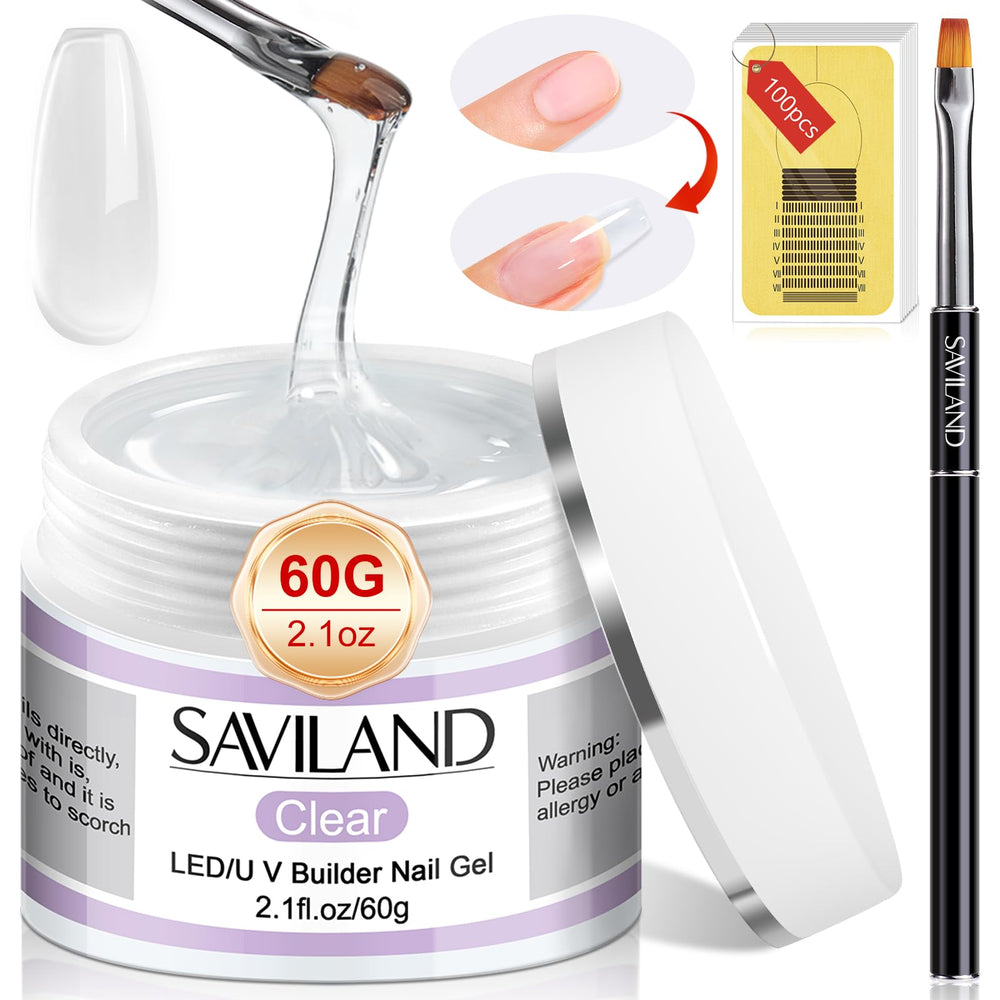 SAVILAND kit gel constructor uñas transparente para extensiones ligeras