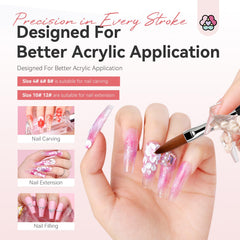 SAVILAND Kolinsky brush size 8 closeup features flexible bristles for even powder spread.