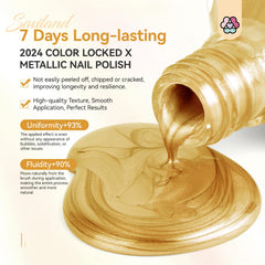 SAVILAND close-up brush applying smooth, precise gold polish