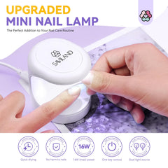 SAVILAND mini UV nail lamp with 180-degree opening for easy insertion from any angle
