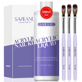 SAVILAND monomer liquid bottle pour showing smooth flow for easy use.