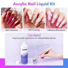 SAVILAND monomer liquid with three brushes (8/10/14) for precise beads.