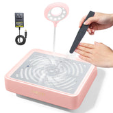 SAVILAND nail dust collector with lamp front view for a cleaner manicure.