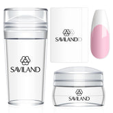 Saviland nail stamper kit with long and short jelly stampers for French tips.