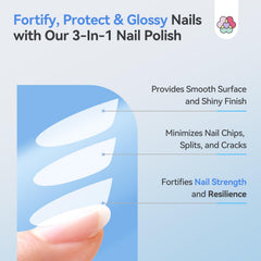 SAVILAND nourishing formula with keratin, castor oil, and vitamin E supports nail strength.