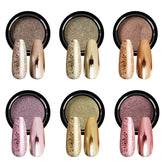 SAVILAND polvo cromo uñas, efecto espejo dorado para un acabado brillante en manicura.