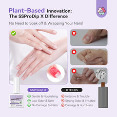 SAVILAND SSPro X Dip Powder Remover being applied to nails for quick removal action.