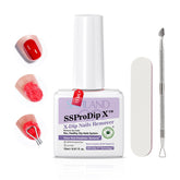 SAVILAND SSPro X Dip Powder Remover bottle showing low-odor, gentle formulation for at-home use.