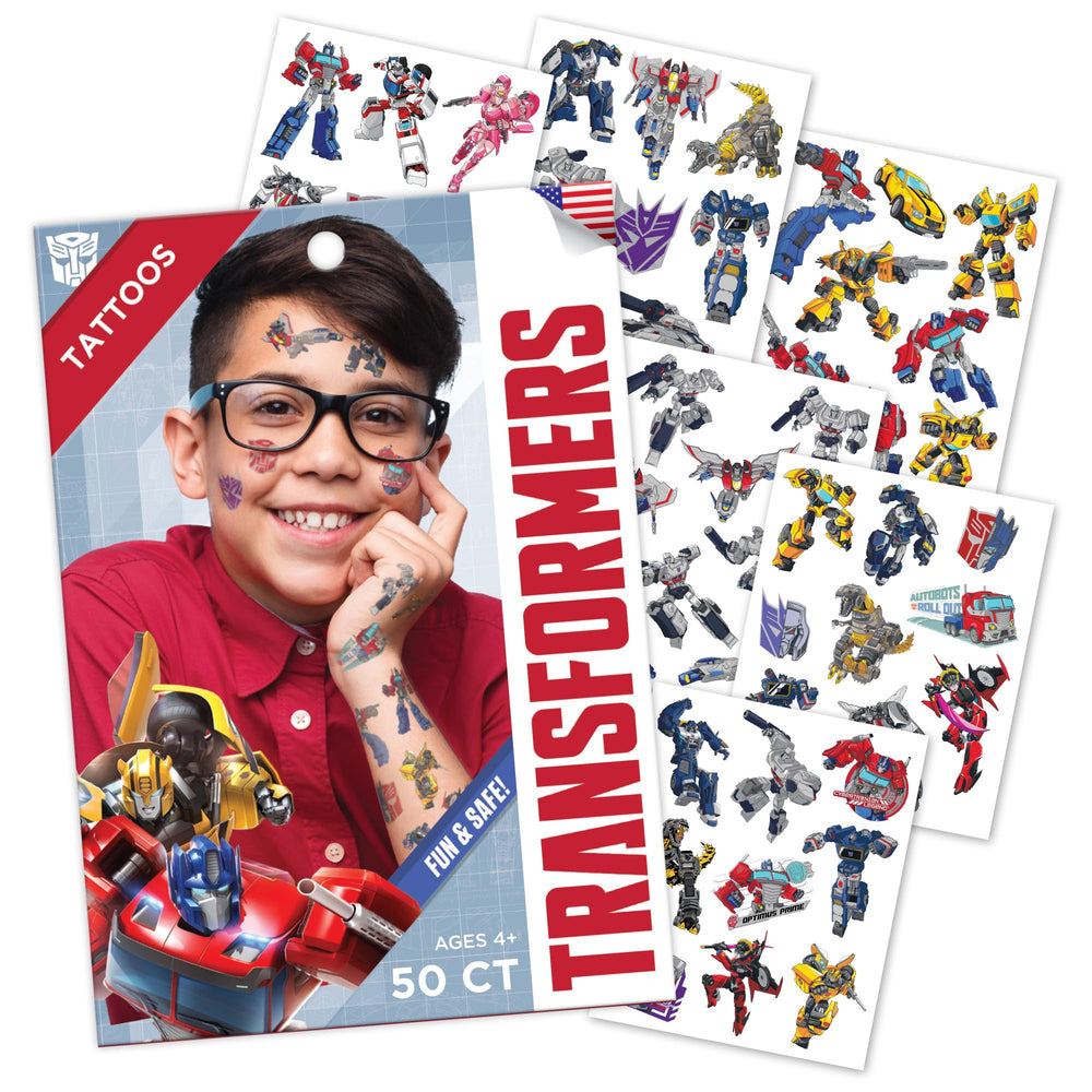 Savvi Transformers tatuajes temporales 50 diseños, ideal para fiestas infantiles