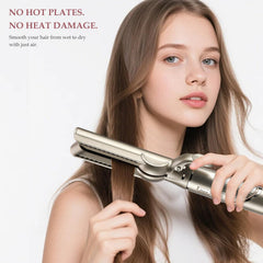 SAZIKA attachment works on wet or damp hair for combined drying and smoothing.