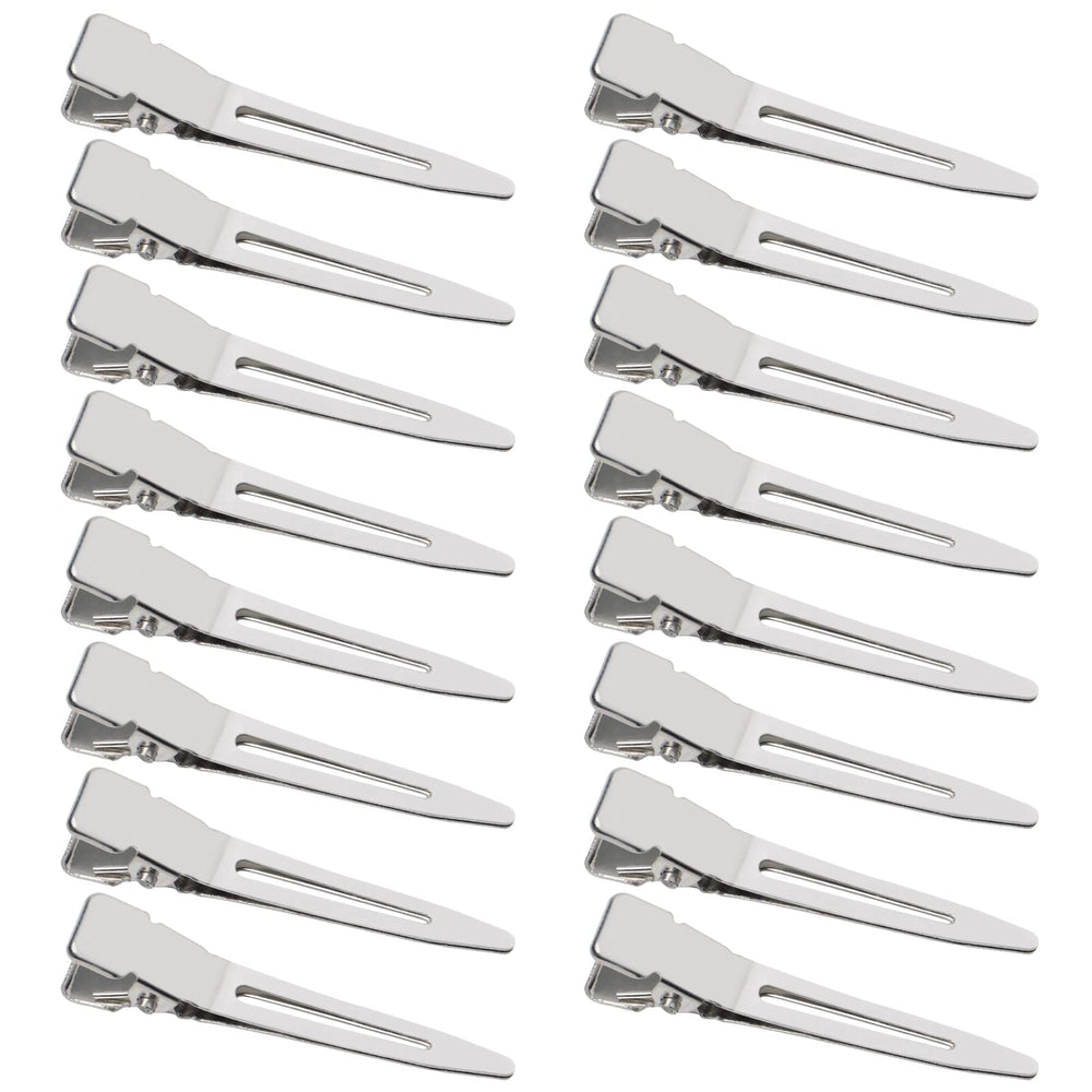 SBYURE 100 pack 1.77 inch single prong duckbill clip with silver setting for secure pin curls