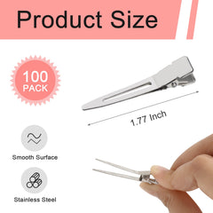 SBYURE duckbill clip close up shows nickel plated metal surface for durability