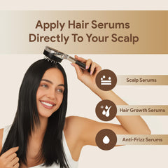 Scalp Direct massager shows cushioned membrane for comfortable scalp contact.
