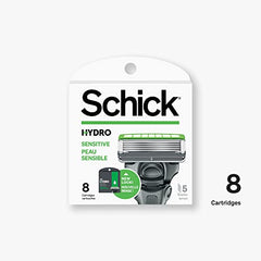 Close-up of Schick Hydro 5 Sense blades with five ultra-glide blades and guards.