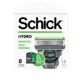 Schick Hydro 5 Sense refill packaging for easy replacement and comfortable shaves.