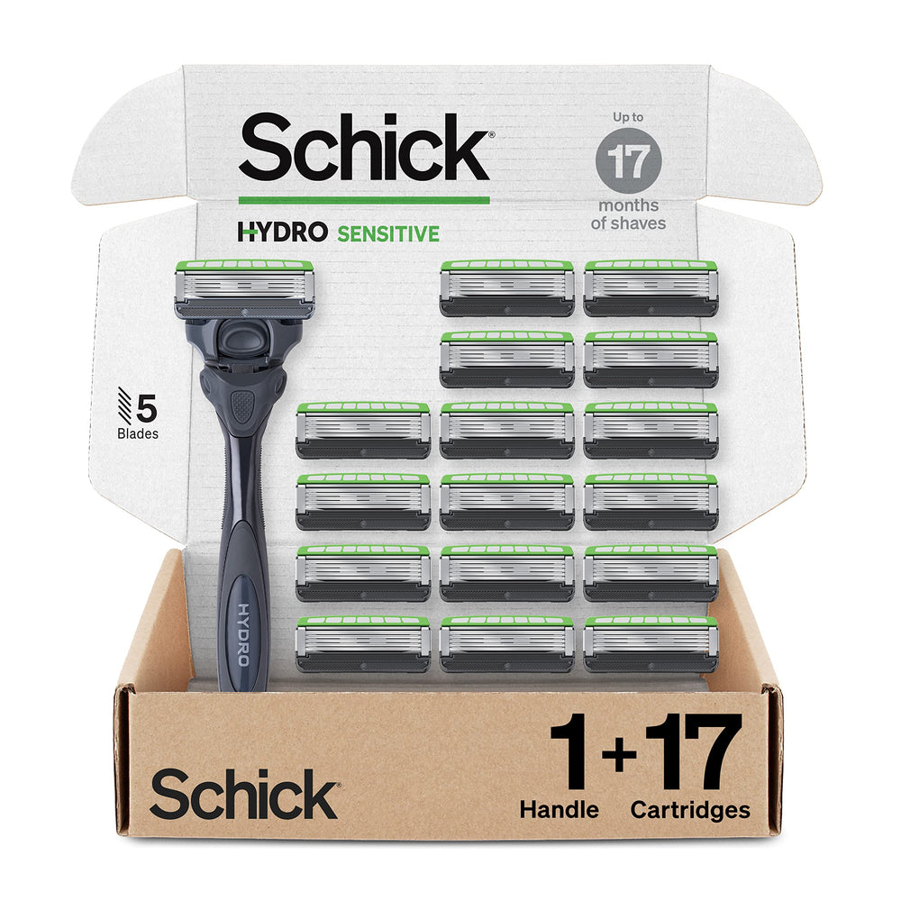 Schick Hydro Sensitive Razor close-up with skin guards protecting against irritation