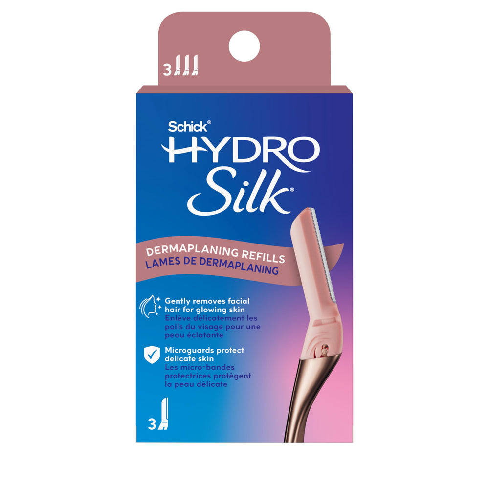 Schick Hydro Silk Dermaplaning Wand refill edges for at-home exfoliation and smooth skin.