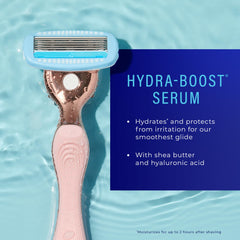 Schick Hydro Silk Rose Gold Hydra-Boost serum image for a smoother glide.