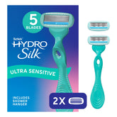 Schick Hydro Silk Sensitive razor head close-up for precise shaving