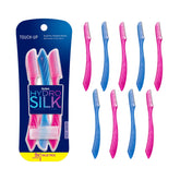Schick Hydro Silk Touch-Up packaging showcases all-in-one brow and dermaplaning tool.