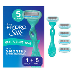 Schick Hydro Silk Ultra Sensitive handle for a comfortable grip during precision shaving.