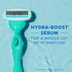 Schick Hydro Silk Ultra Sensitive razor head designed to follow curves for smooth results.