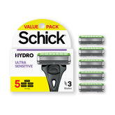 Schick Hydro Ultra Sensitive refills pack for a smooth, irritation-free shave.