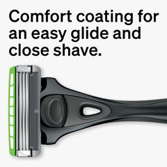 Schick Hydro Ultra Sensitive skin guards closeup shows irritation protection during shaving.