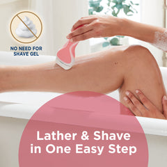 Moisturizing bar close-up highlighting natural lemon scent for smoother shave.