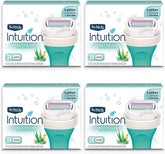 Schick Intuition Pure Nourishment razor refills with coconut milk and almond oil for a smooth shave.